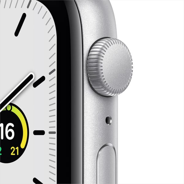 Apple Watch SE GPS 44mm Silver Aluminum Case with White Sport Band