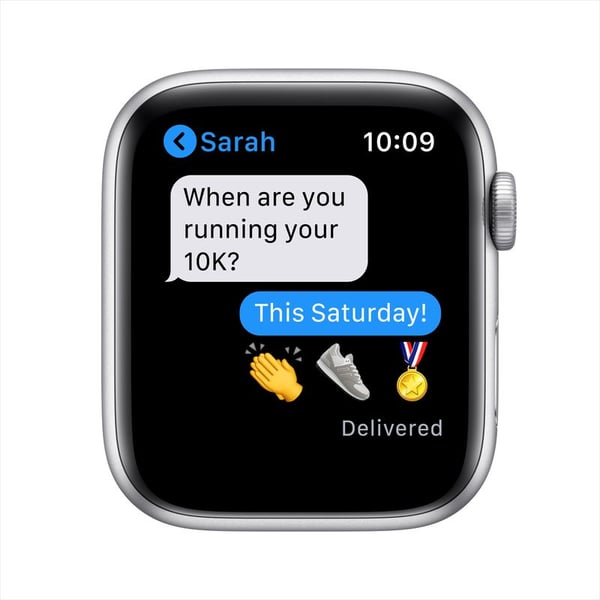 Apple Watch SE GPS 44mm Silver Aluminum Case with White Sport Band