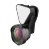 Porodo 3 in 1 Phone Camera Lens with Detachable Flash 3 Level Brightness – Adjustable Angle – 0.6x Wide Angle Lens – 15x Macro Lens – Dual Lens Suitable for Smartphones – Black