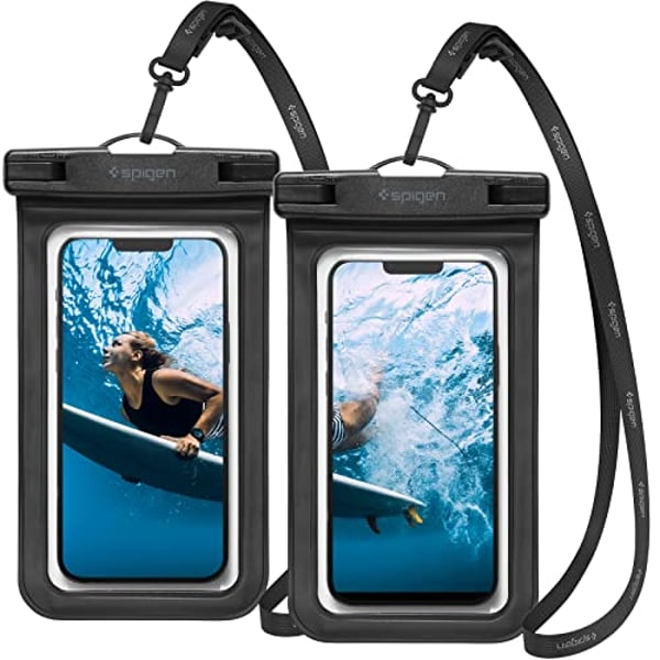 Spigen Universal Waterproof Phone Case [2 Pack] Ipx8 Pouch A601 Compatible With Iphone, Samsung Galaxy And Smartphone Up To 7 Inches