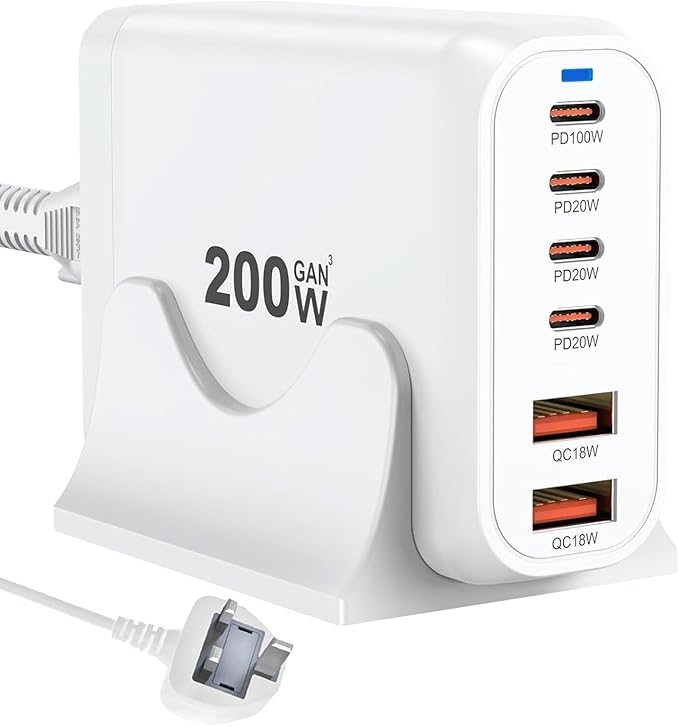 Nexode 200W USB C Charger Station Multi-Function 6 in 1 GaN Charge Power Adapter USB Fast Charger