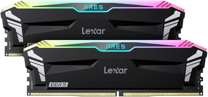 DDR4 RAM Lexar ARES RGB 32GB (2x16GB) 3600MT/s CL18 Desktop Memory, Compatible with Intel XMP 2.0 and AMD Ryzen (Black) LD