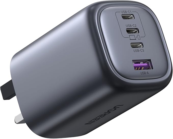 Compact Funny UNO 100W USB C Charger 4-Port [Nexode 100W GaN] [LED Display] CFast Charger Type C Power Adapter