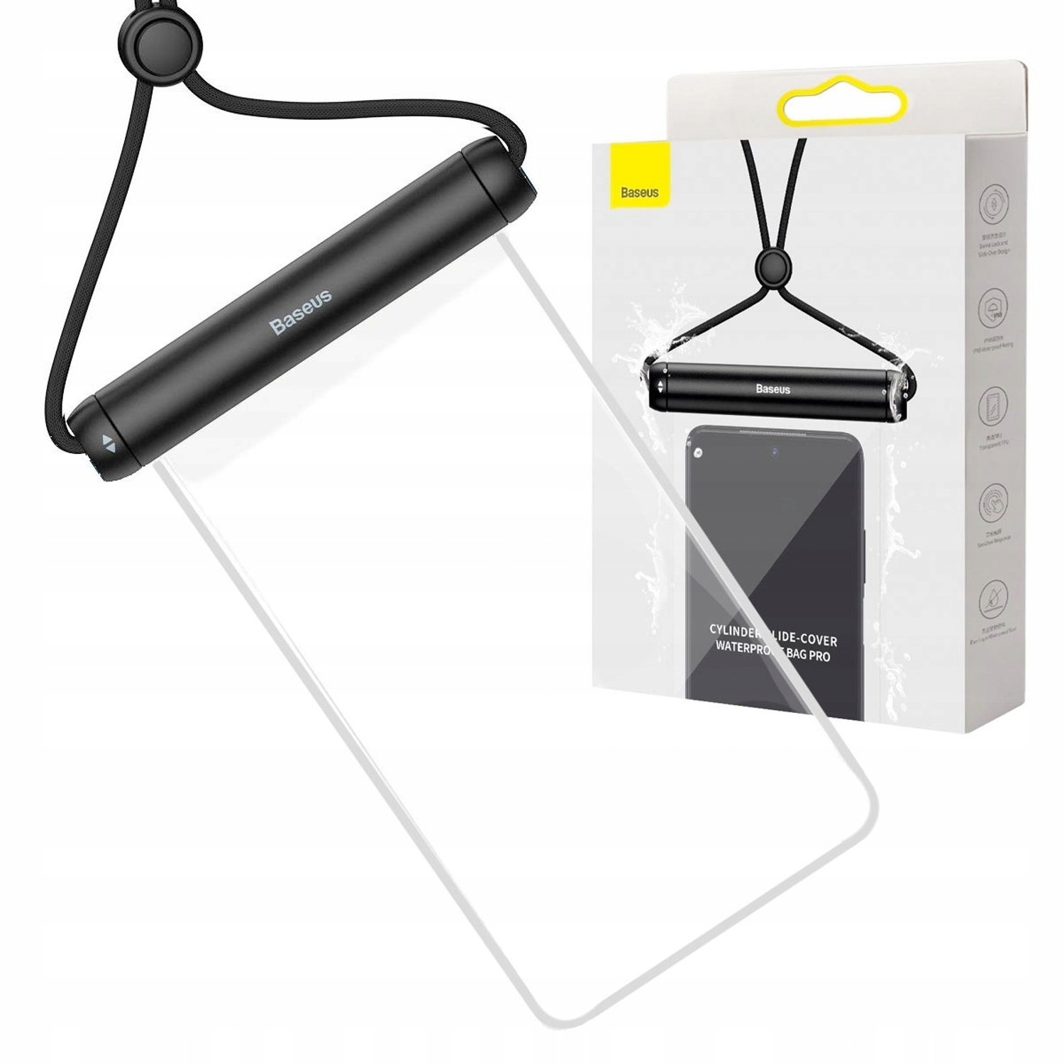 Baseus Waterproof Case Cylinder Slide-Cover IPX8 for Mobile Phone within 7.2-inch